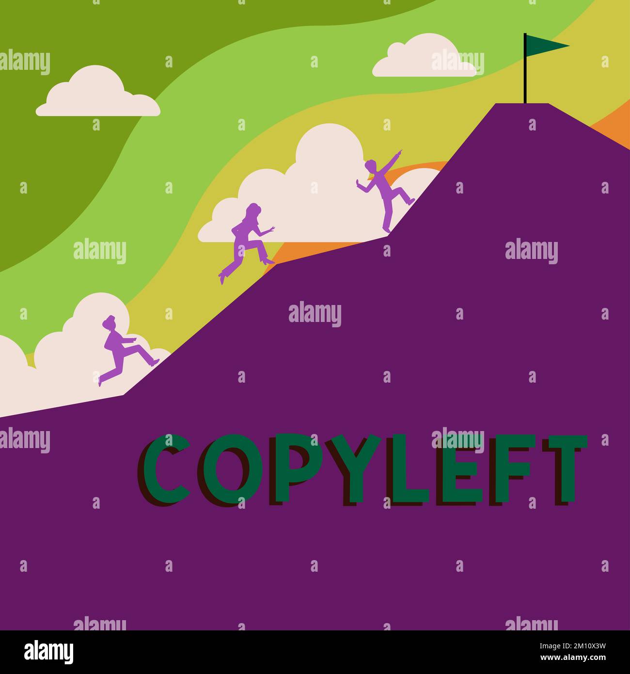 Text caption presenting Copyleft. Business overview the right to freely ...