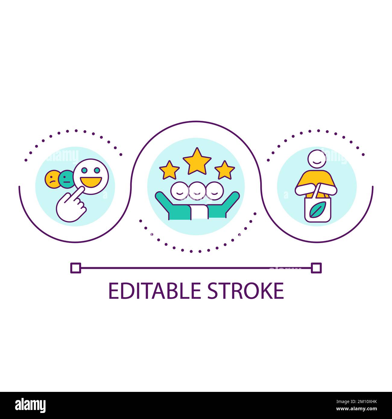 Boost clients satisfaction loop concept icon Stock Vector