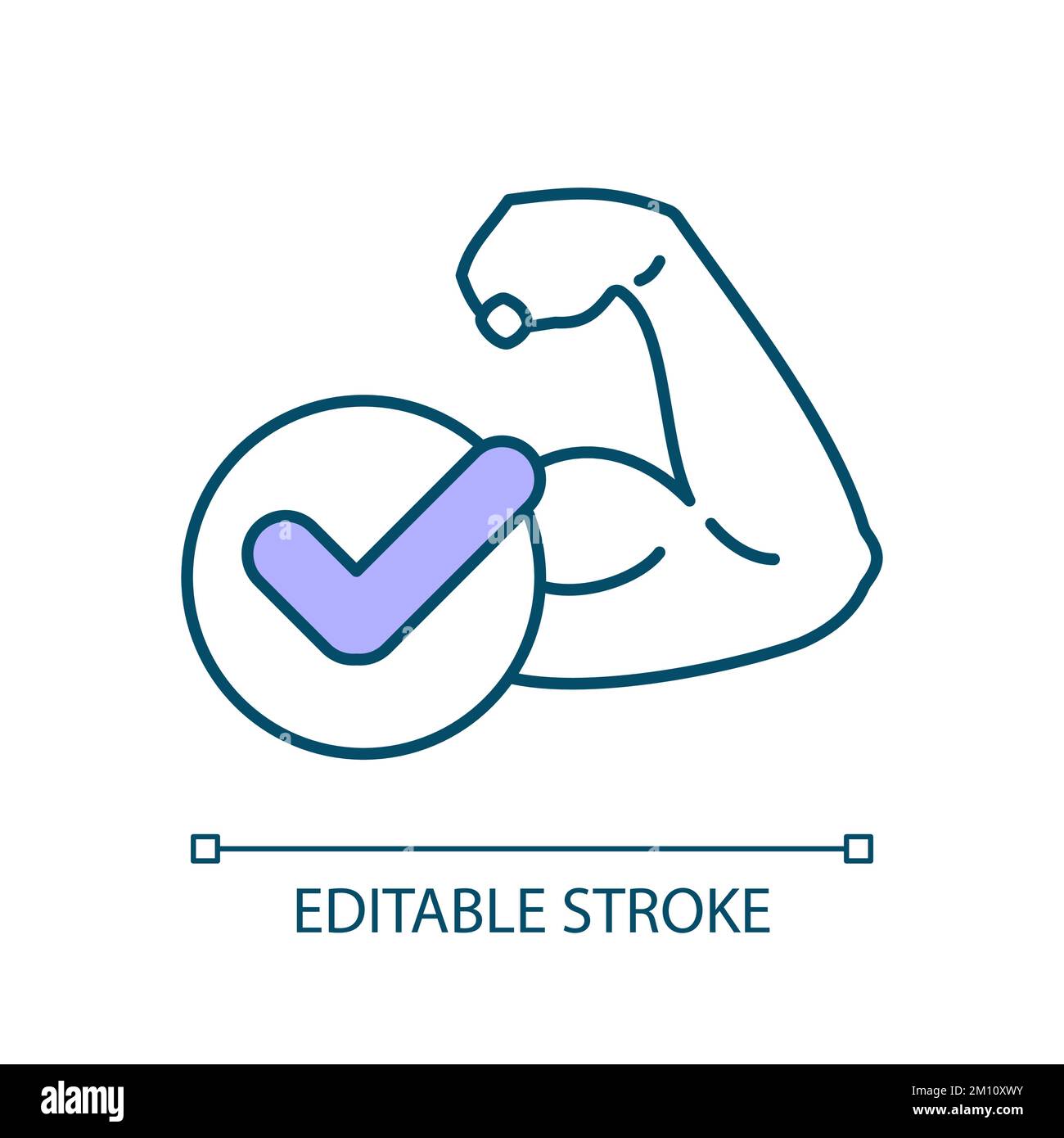 Biceps strength RGB color icon Stock Vector