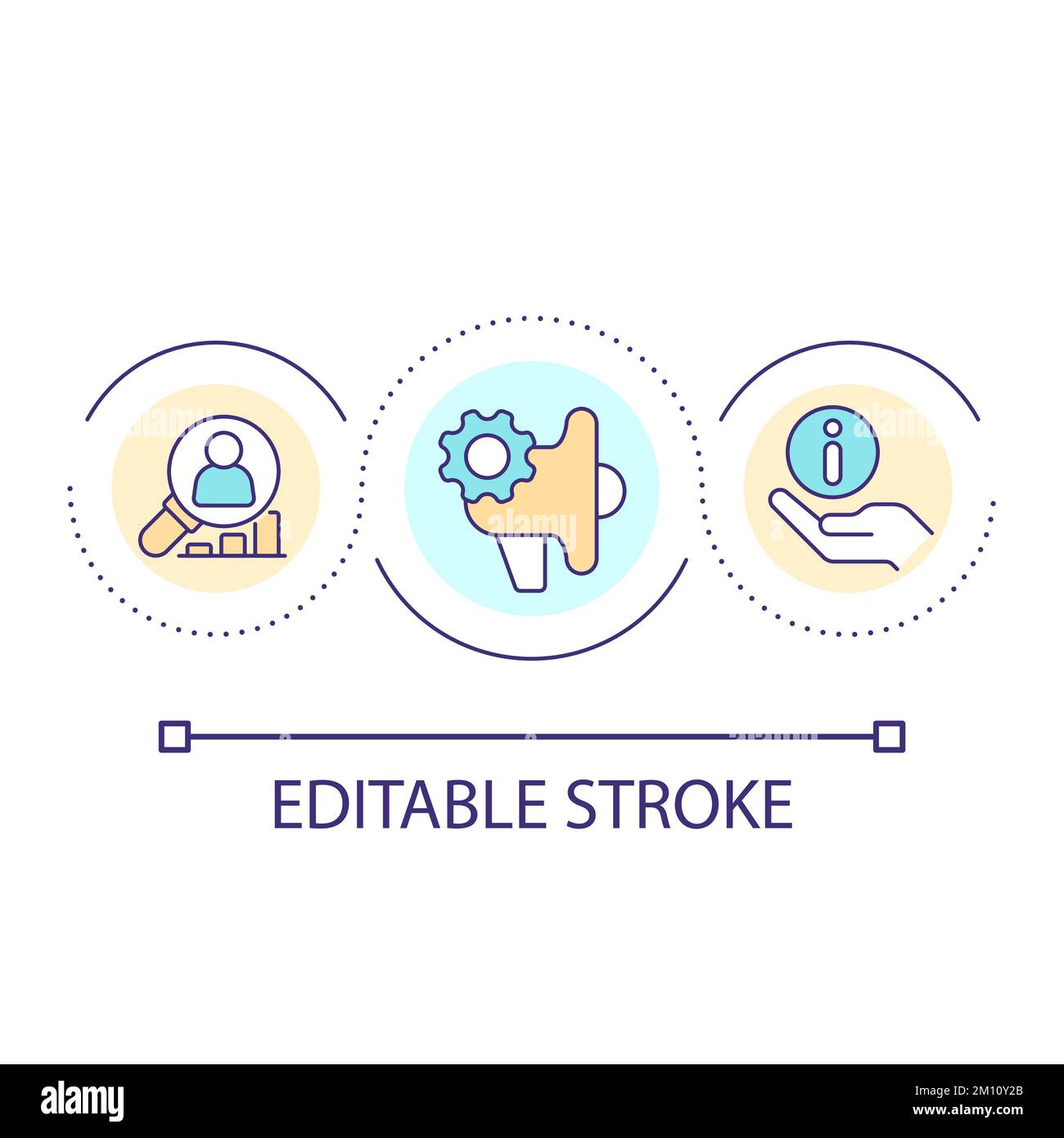 Advertising optimization loop concept icon Stock Vector