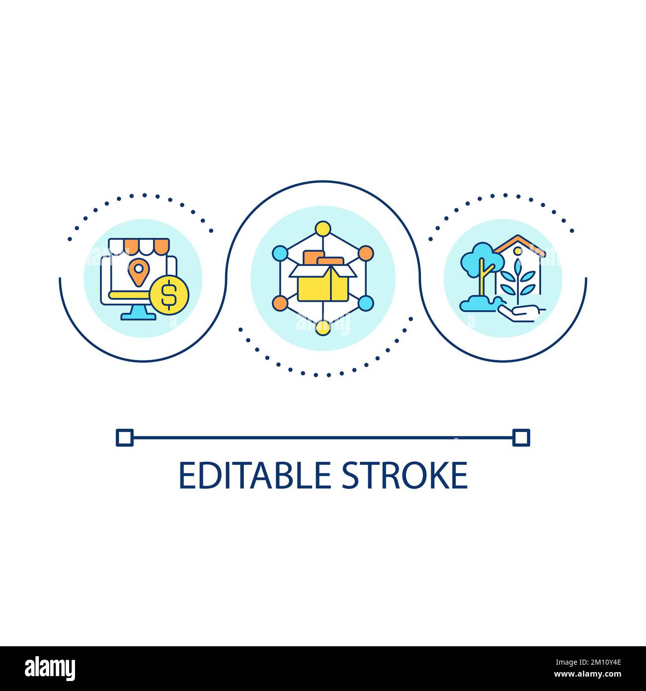 Making business at home loop concept icon Stock Vector