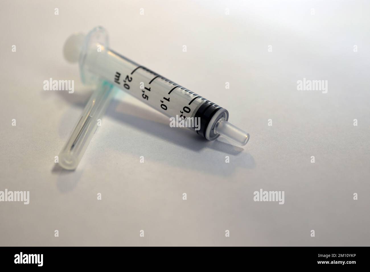 injection needle and ampoule for injection on white background Stock ...
