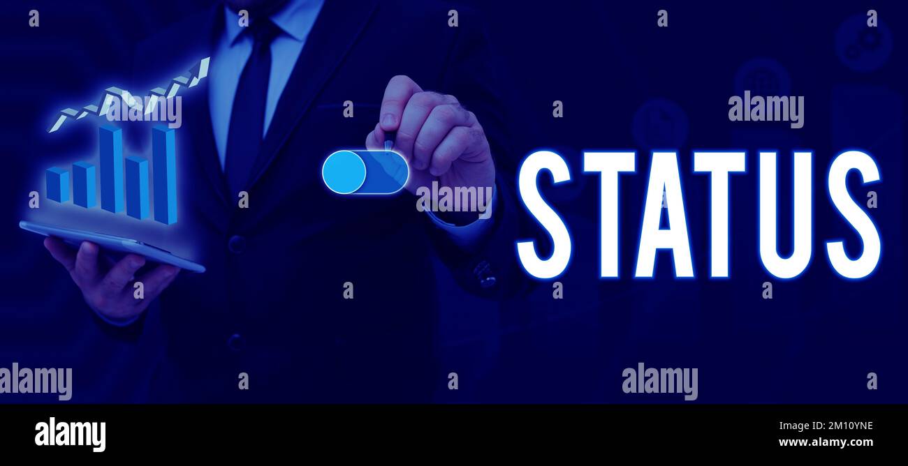 Inspiration showing sign Status. Business showcase situation at a