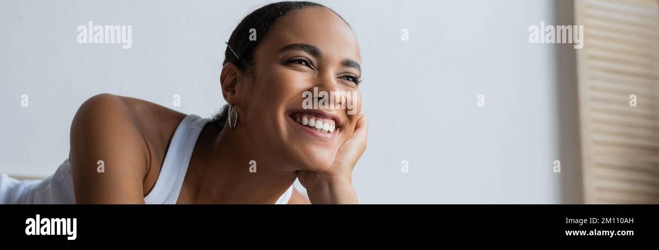 Banner happy adult woman hi-res stock photography and images - Alamy