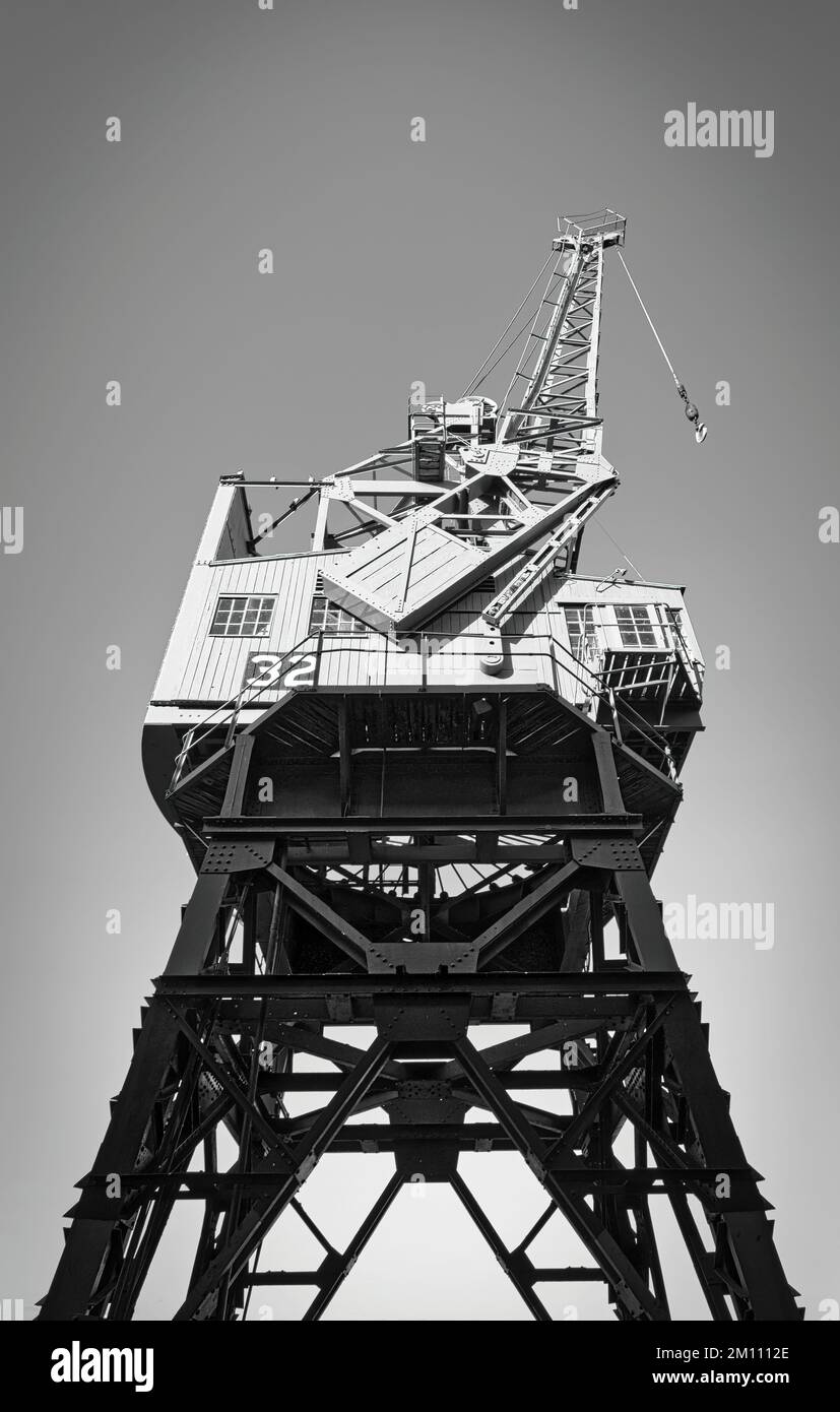 One of the electric cargo cranes towering over the M Shed Museum in