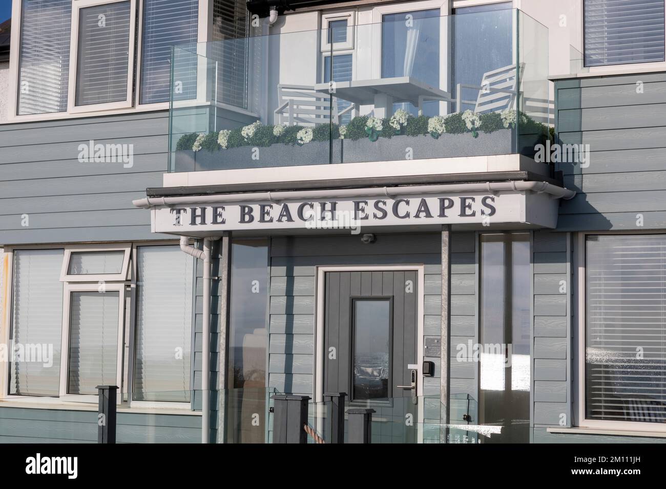 The Beach Escapes air B&B on Marine Parade, Hythe seafront. Stock Photo