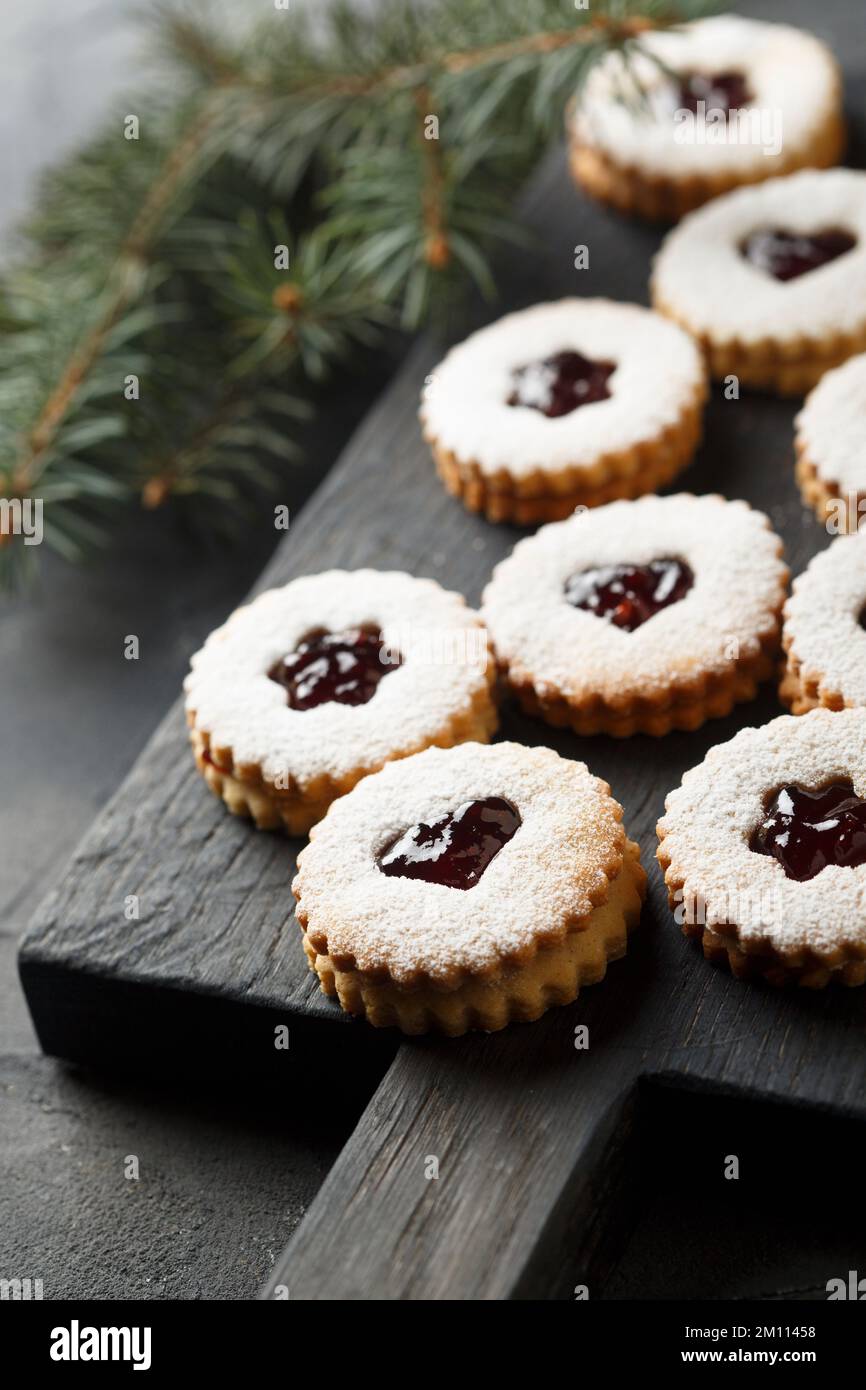 Homemade cookies filled with jam Stock Photo Alamy
