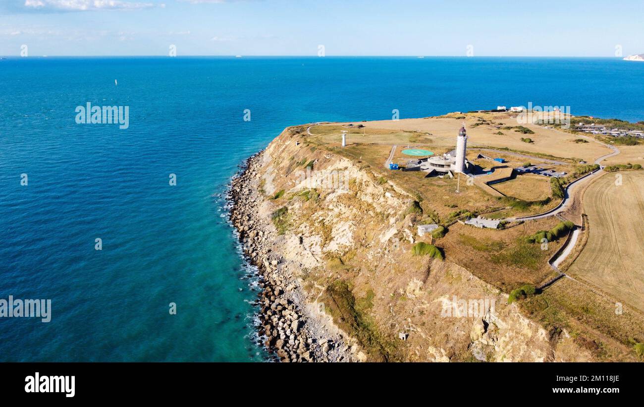 A beautiful landscape view with a lighthouse Cap Gris-Nez in Audinghen ...