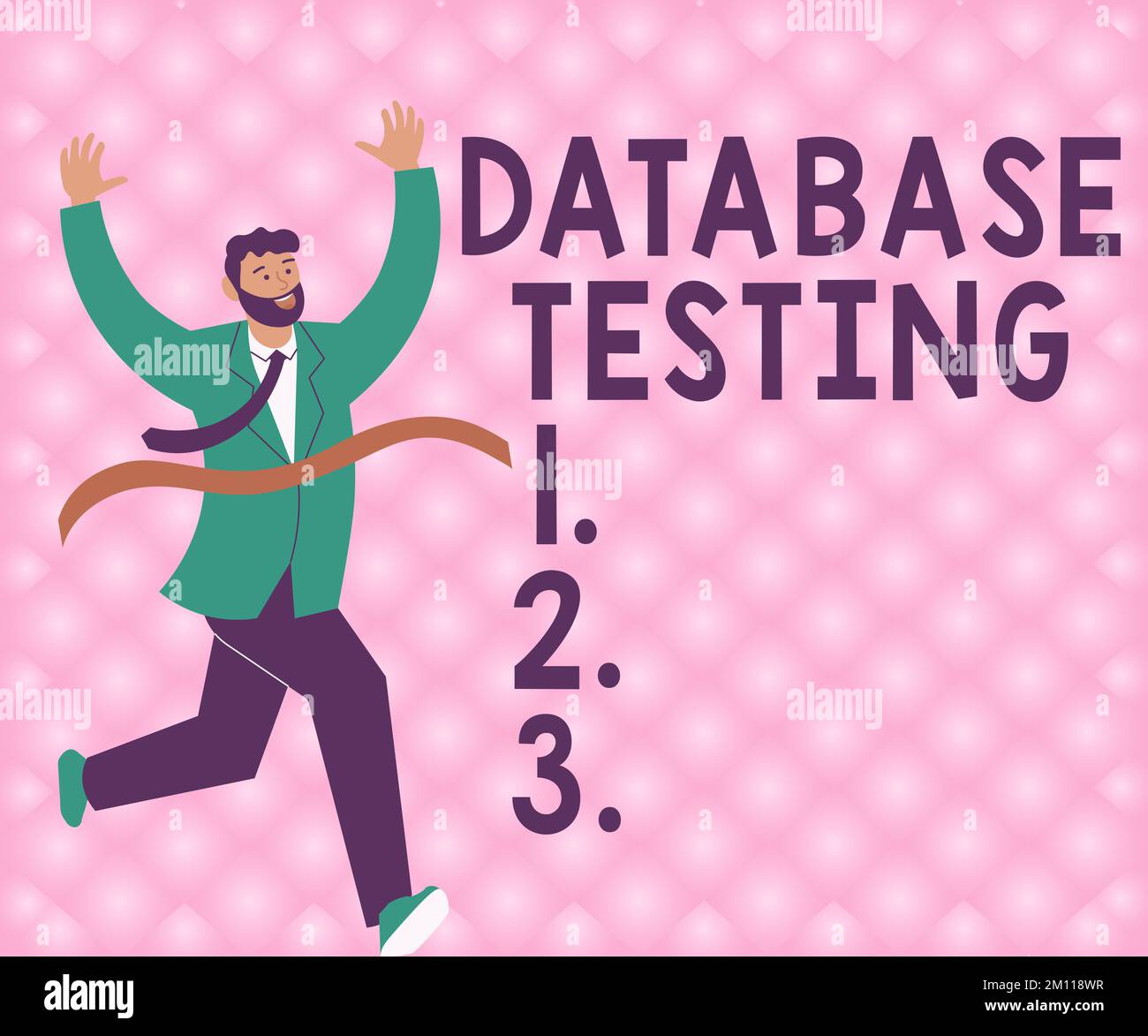Hand writing sign Database Testing. Concept meaning involves the retrieved values from the database by the web Stock Photo