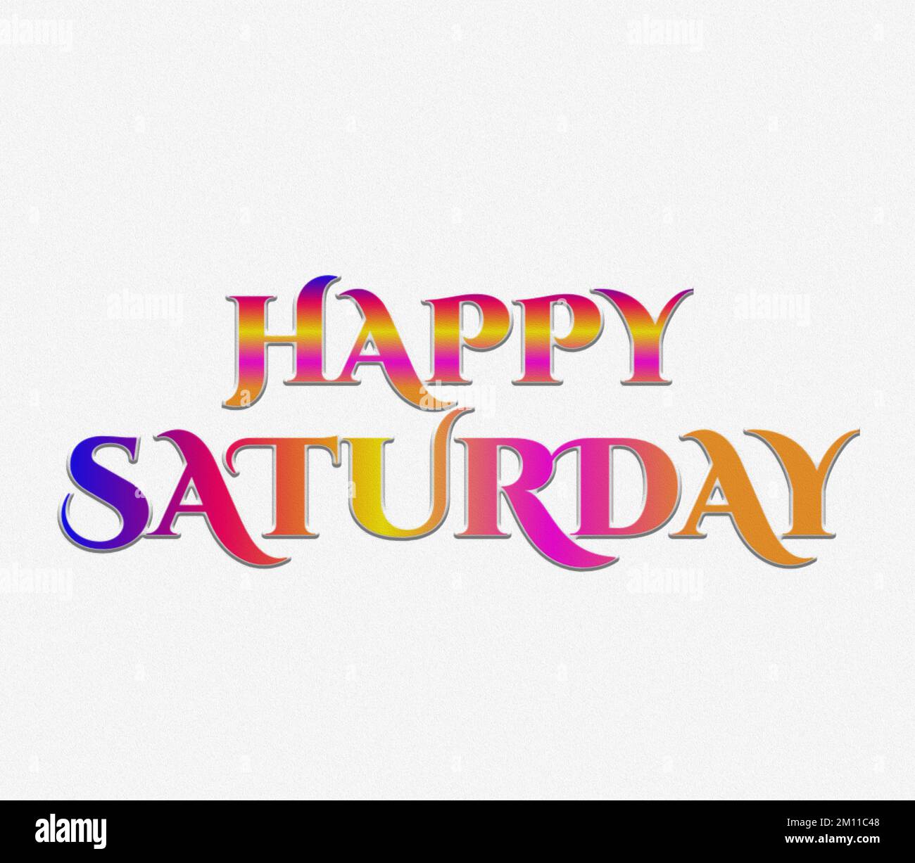 An 3D rendering lettering on white background day of the week, HAPPY ...