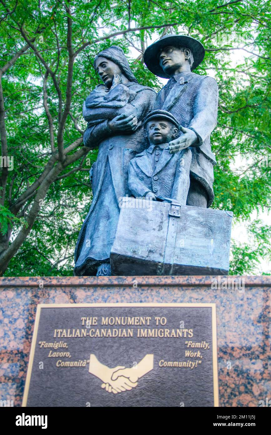 Monument to Italian-Canadian Immigrants, Toronto, Canada Stock Photo