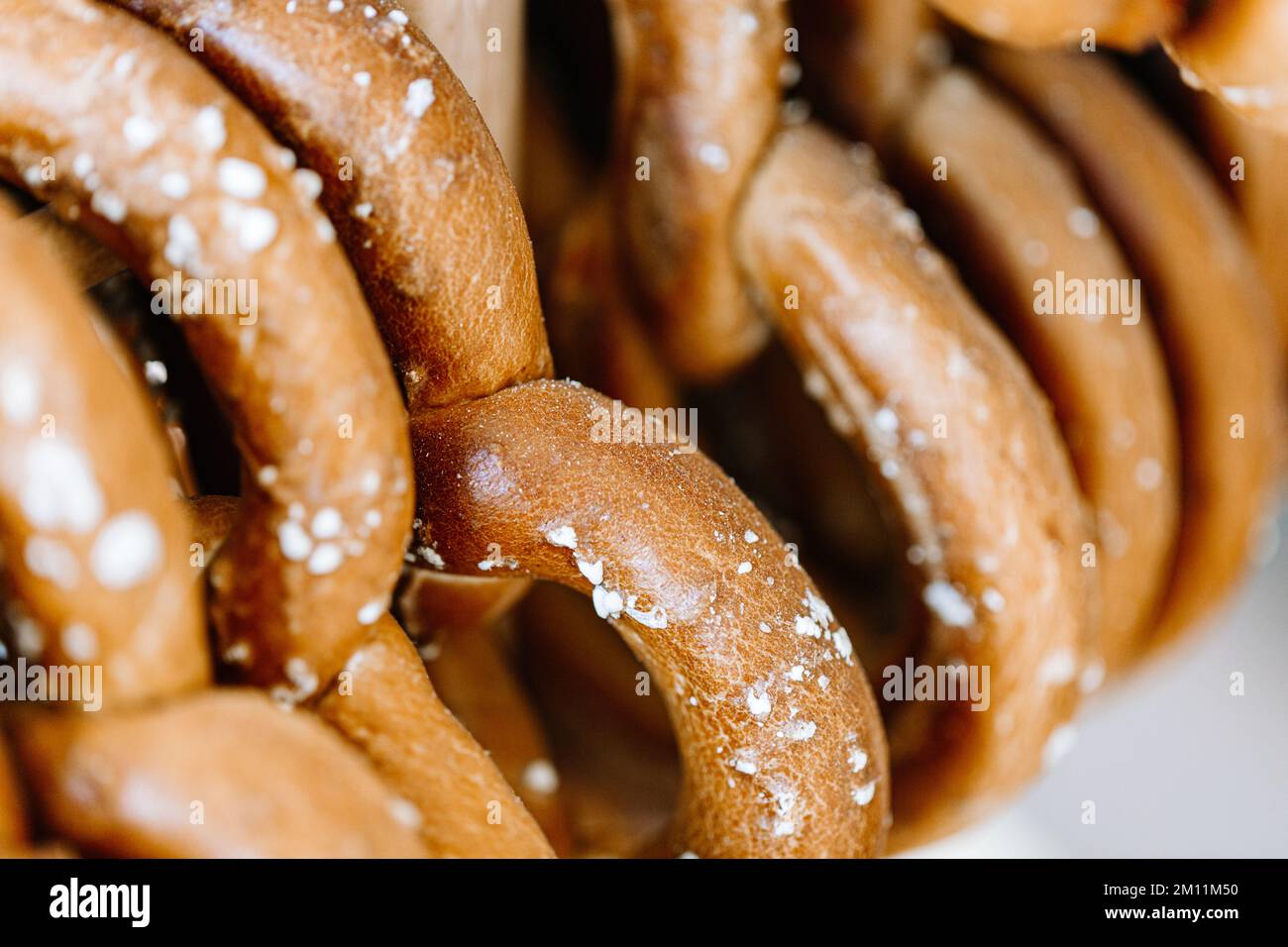 Traditional German savory lye pretzel with salt Stock Photo Alamy