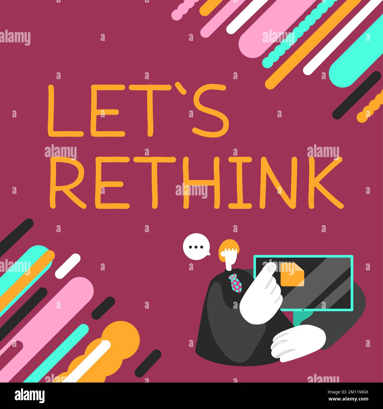 Sign displaying Let's Rethink. Word for an Afterthought To Remember ...