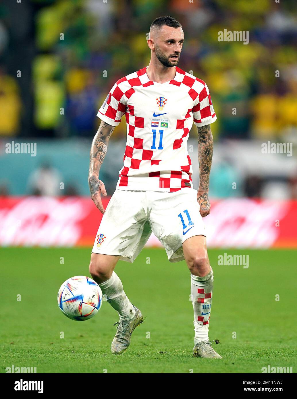 Croatia's Marcelo Brozovic in action during the FIFA World Cup Quarter-Final match at the Education City Stadium in Al Rayyan, Qatar. Picture date: Friday December 9, 2022. Stock Photo