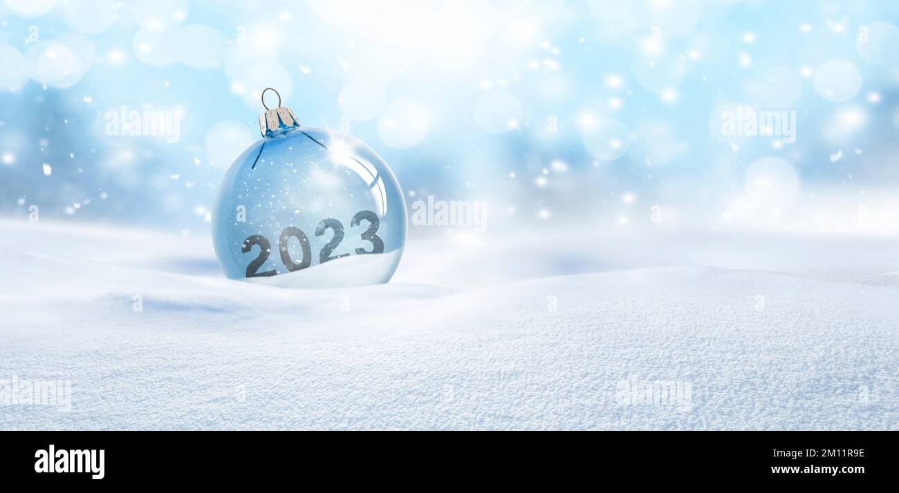 Transparent glass christmas ball in snow with year 2023 hires stock photography and images Alamy