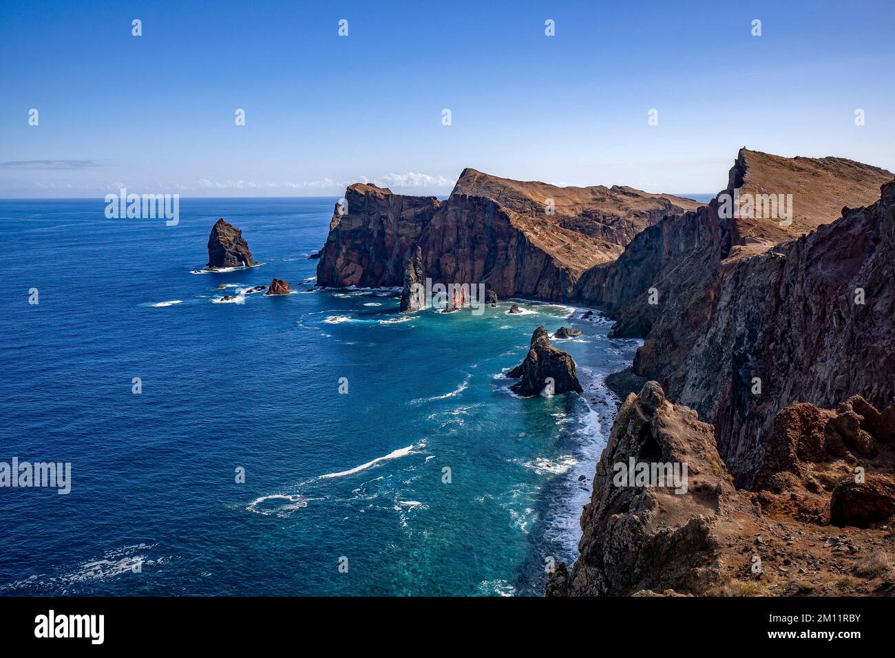 Steep coast of Ponta do Rosto on Madeira Stock Photo