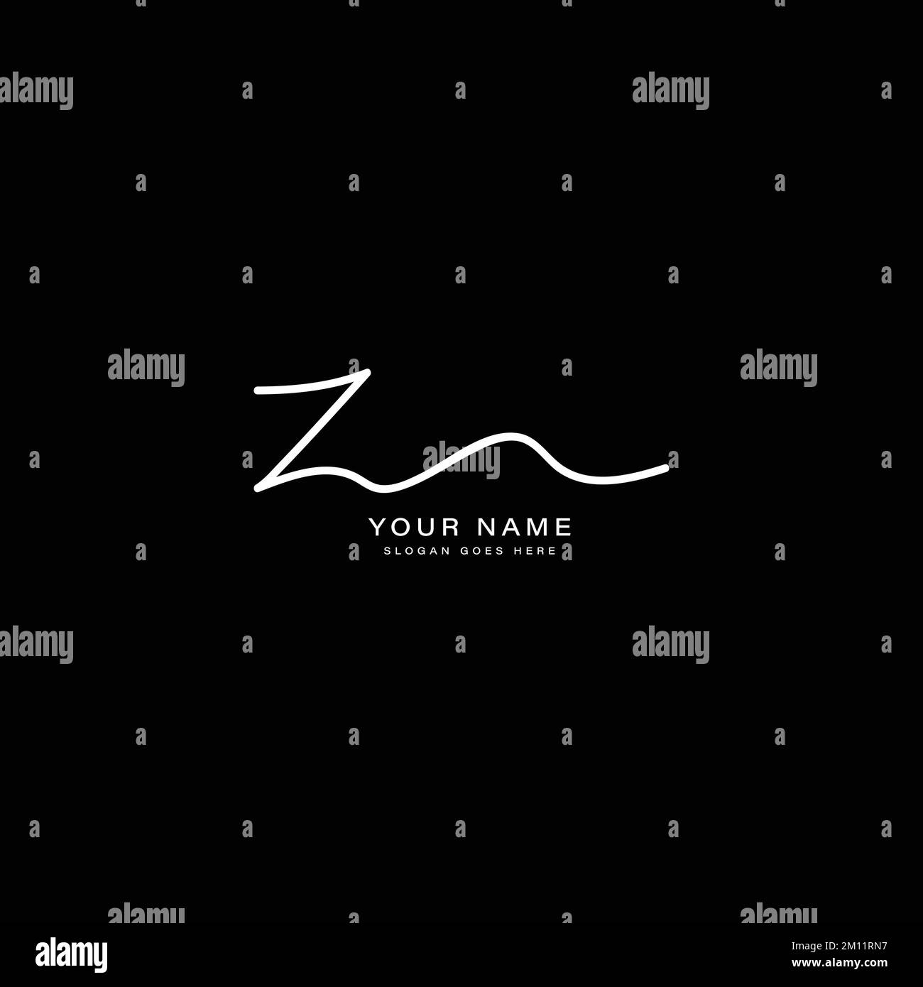 Initial Letter Z Logo, Handwritten and Signature in joining style for Business Name with Alphabet Z Stock Vector