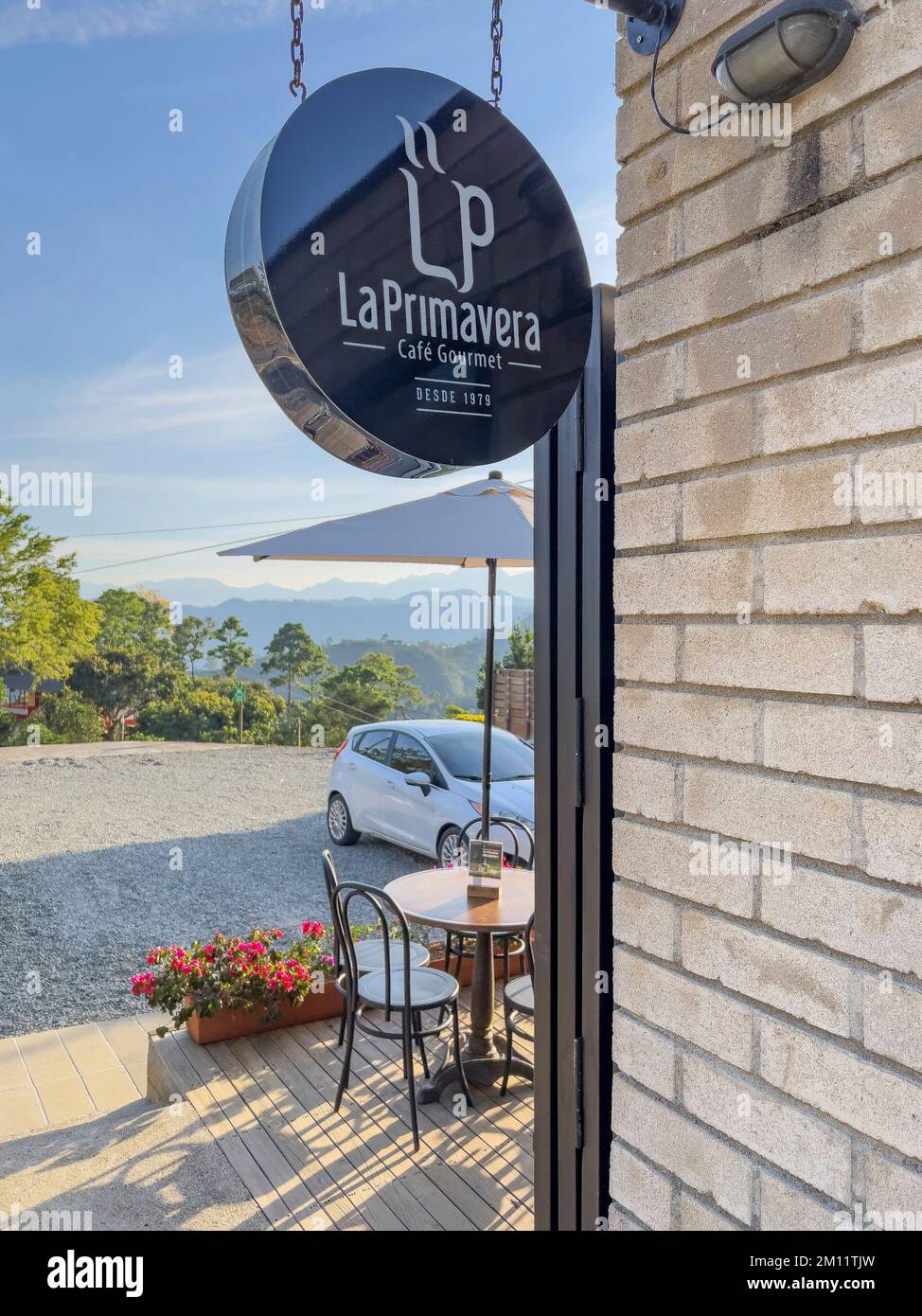 South America, Colombia, Departamento Antioquia, Concordia, Café La Primavera in Concordia Stock Photo