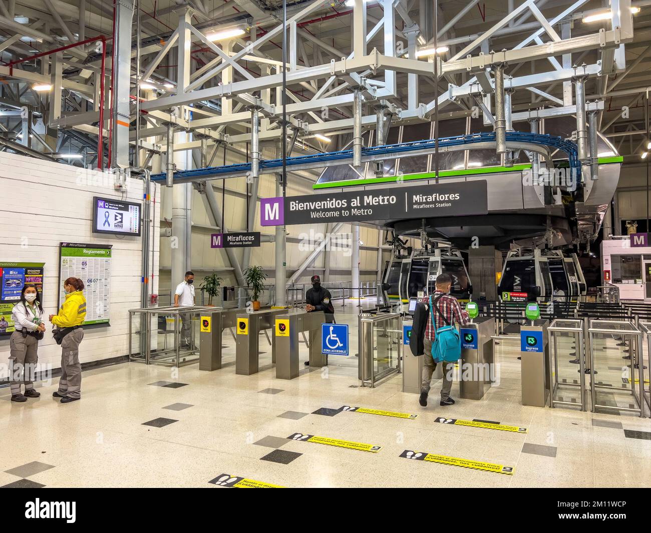 South America, Colombia, Departamento de Antioquia, Medellín, Metro Station Miraflores in Medellín Stock Photo