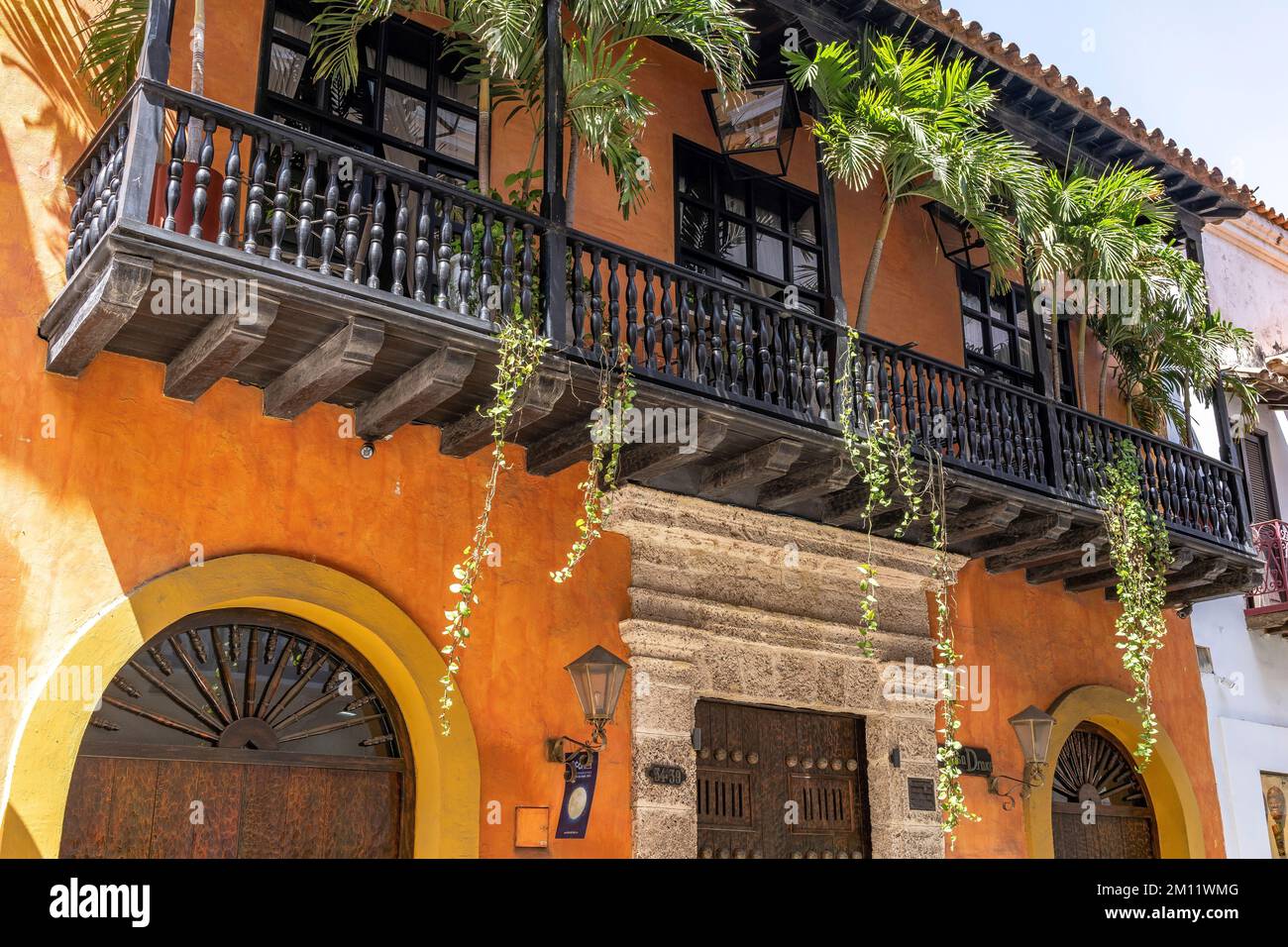 South America, Colombia, Departamento de Bolívar, Cartagena de Indias, Ciudad Amurallada, Historical residence of the English privateer Sir Francis Drake Stock Photo