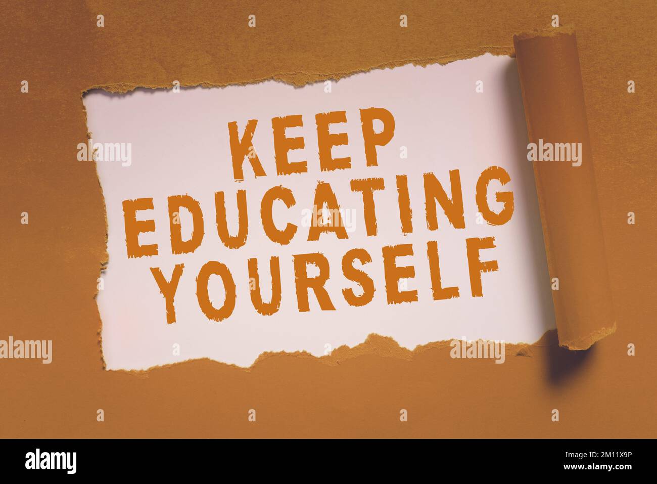 Conceptual caption Keep Educating Yourself. Word Written on dont stop studying Improve yourself using Courses Stock Photo