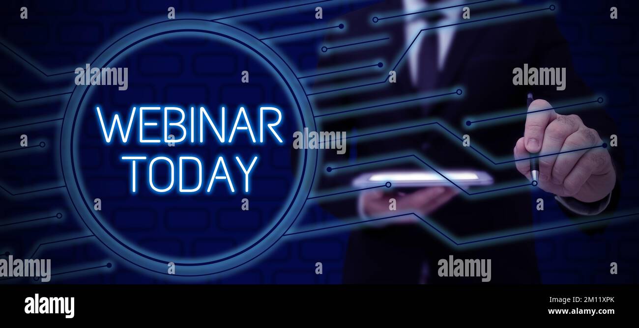 Handwriting text Webinar Today, Word Written on live online educational