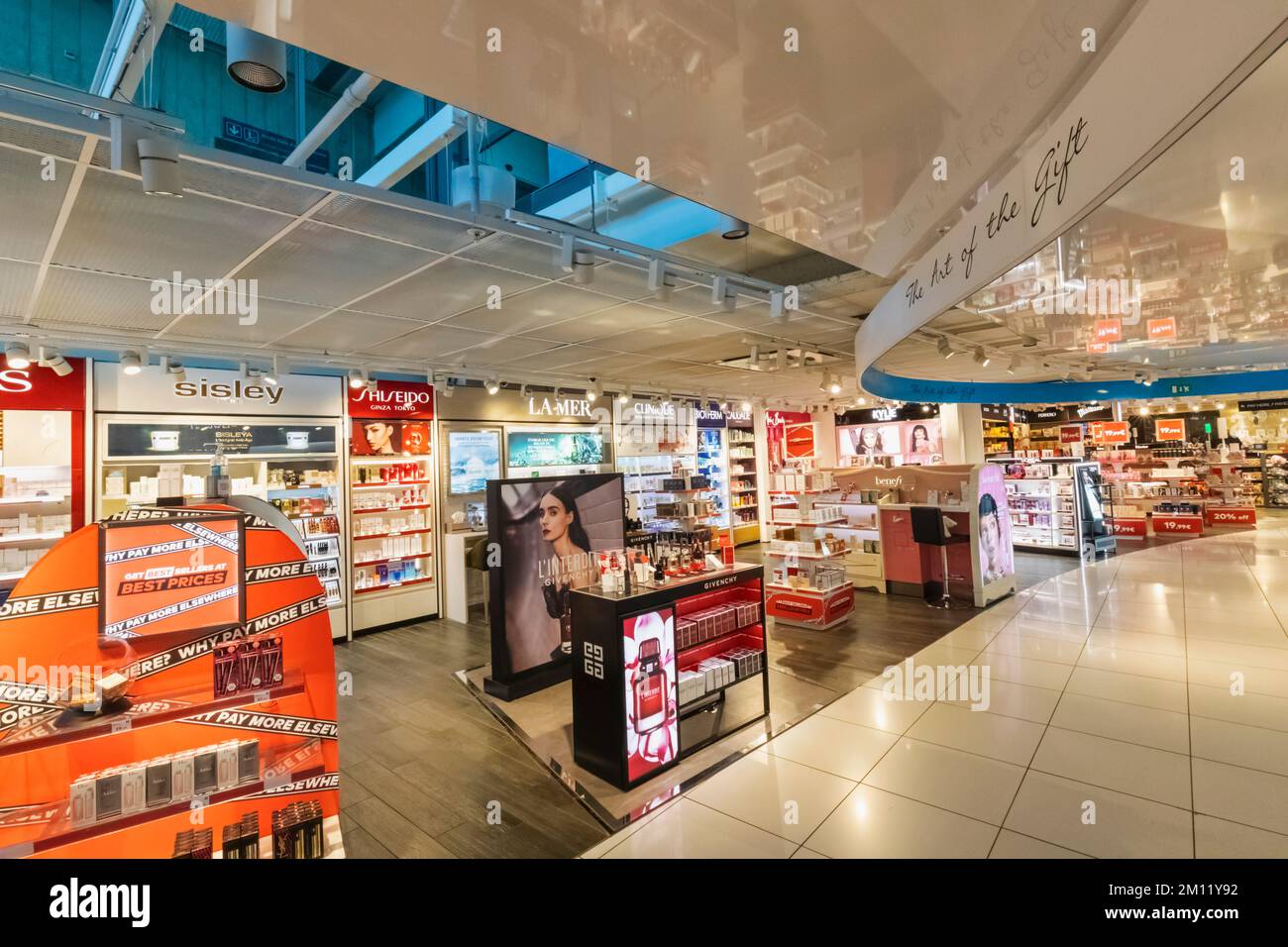 France, French Riviera, Cote d'Azur, Nice, Nice Cote d'Azur Airport, Departure Area Duty Free Shops Stock Photo