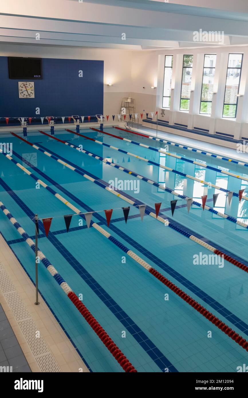 England, East Sussex, Eastbourne, Eastbourne College, The College Interior Swimming Pool Stock Photo
