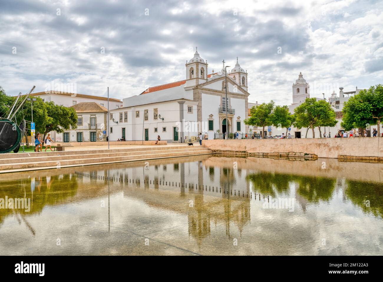 Portugal, Algarve, Lagos, view of the church Santa Maria (Igreja de Santa Maria)in town Stock Photo
