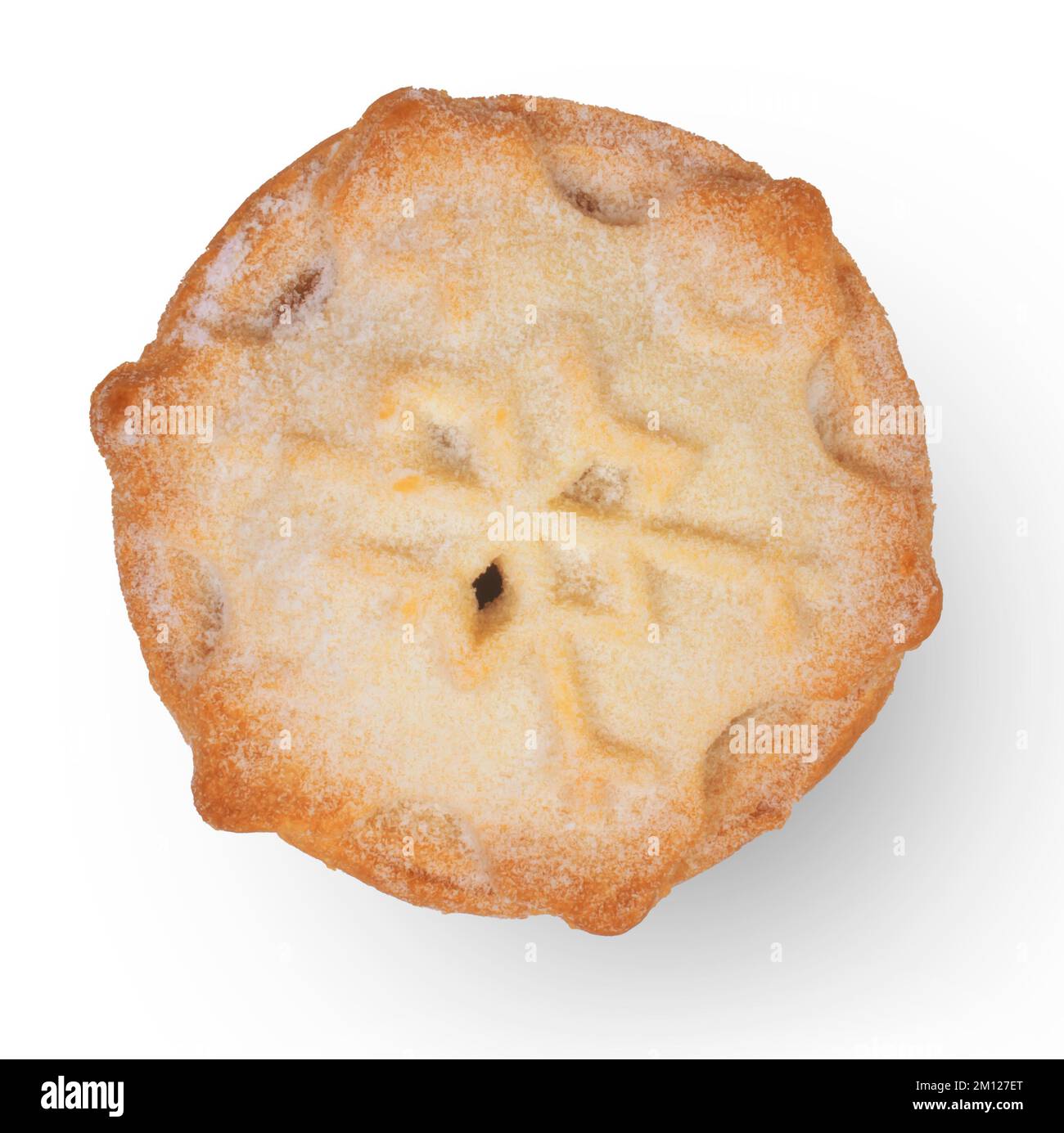 Traditional british christmas mince pie isolated on white top view. Stock Photo