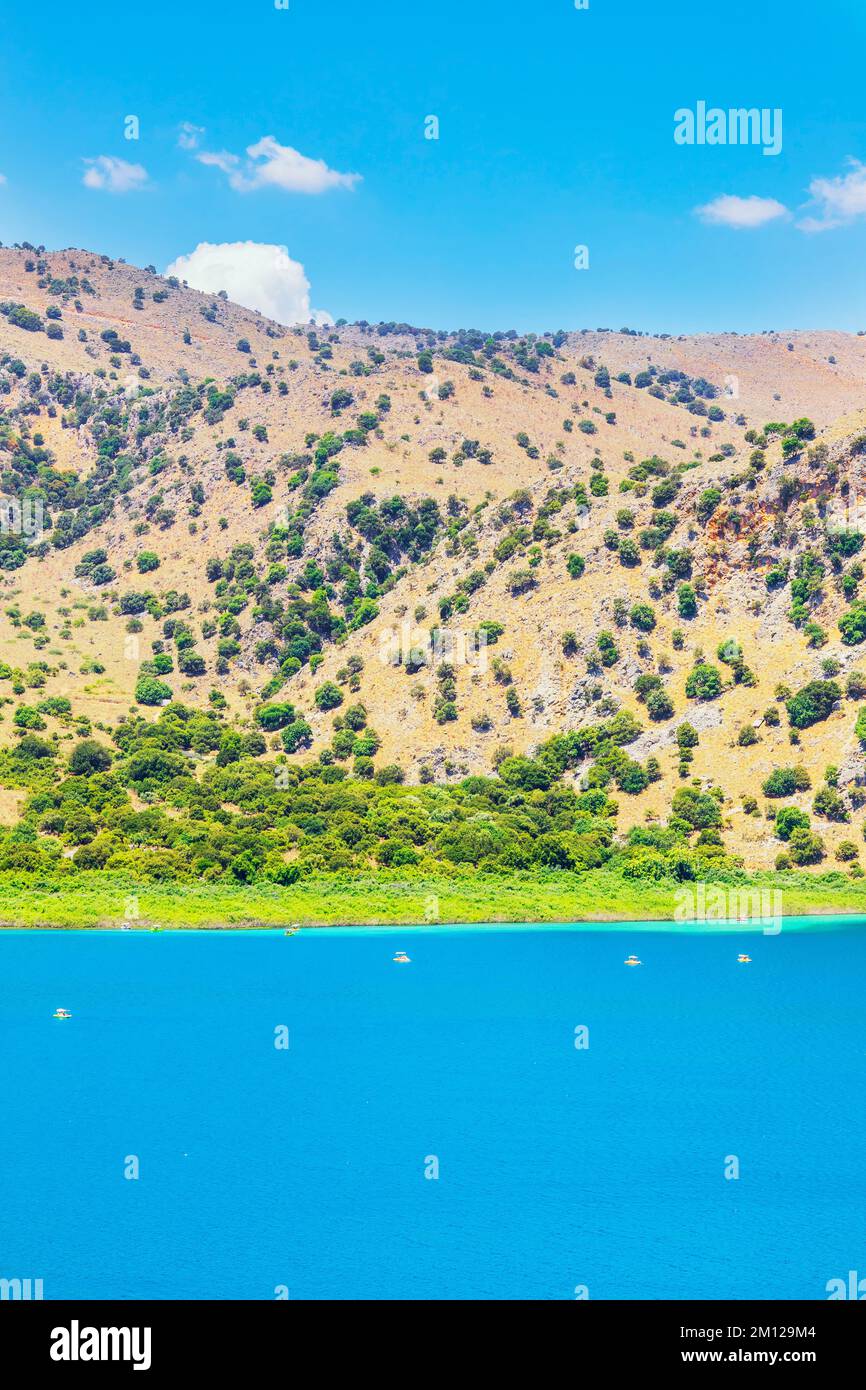 Lake Kournas, Georgioupolis, Chania, Crete, Greek Islands, Greece Stock Photo