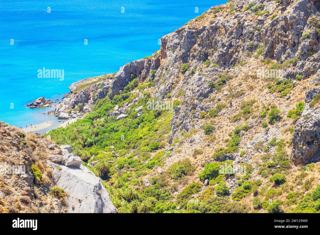 Preveli Beach, Rethymno, Crete, Greek Islands, Greece Stock Photo