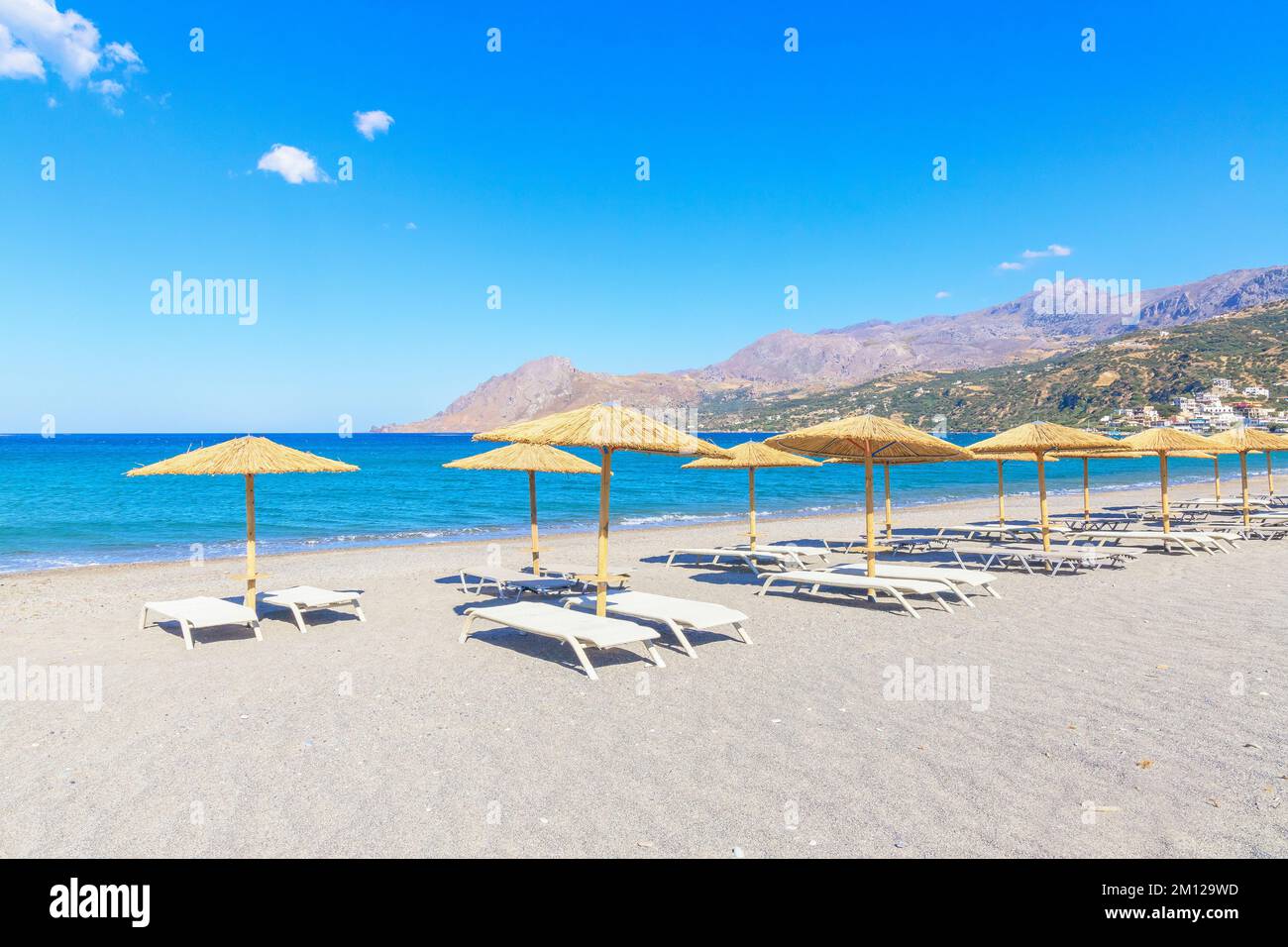 Beach, Plakias, Rethymno, Southern Crete, Crete, Greek Islands, Greece Stock Photo