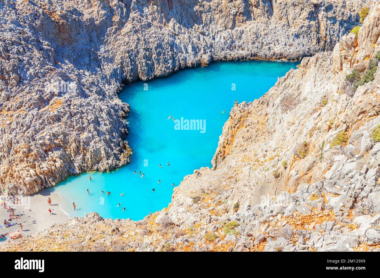 Seitan limania beach, Chania, Crete, Greek Islands, Greece Stock Photo