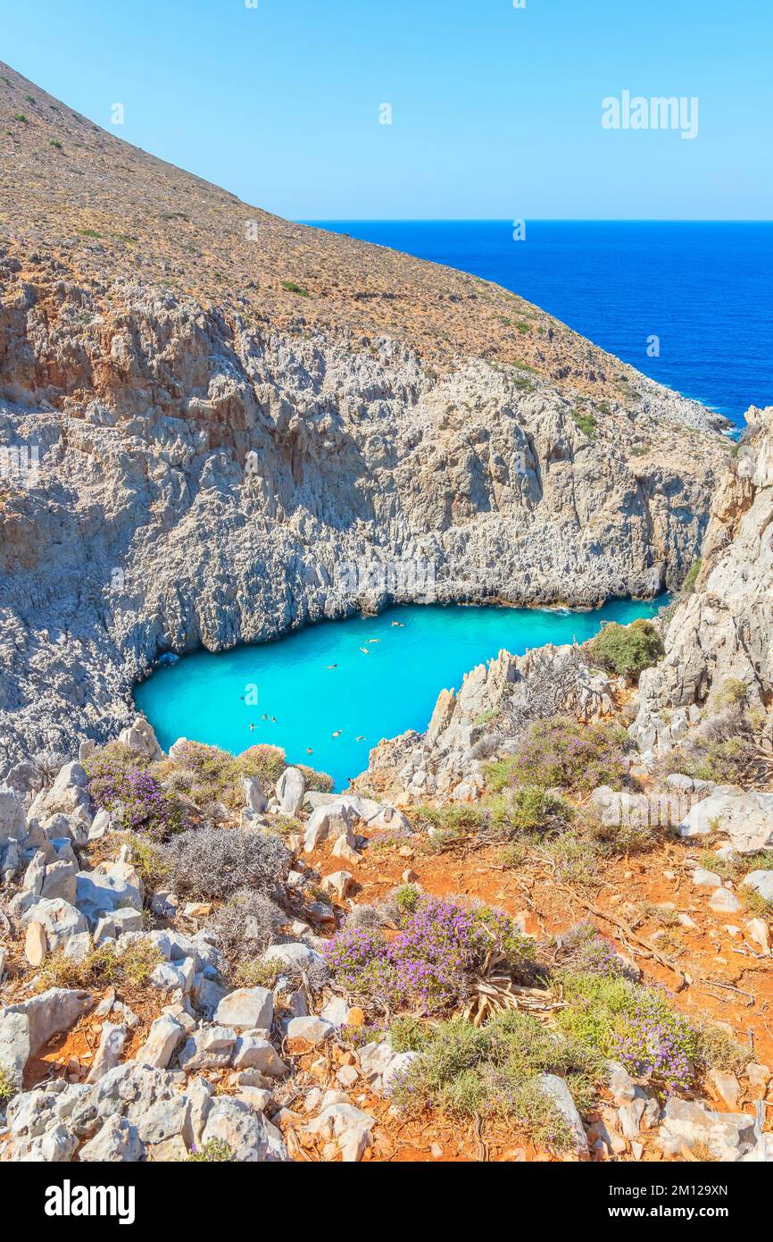 Seitan limania beach, Chania, Crete, Greek Islands, Greece Stock Photo