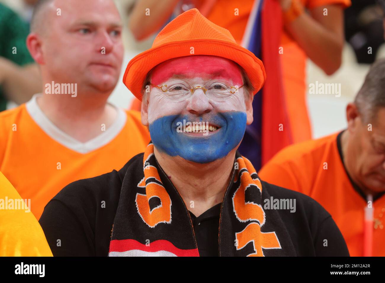 Lusail, Qatar. 09th Dec, 2022. Netherlands fan during the FIFA World Cup Qatar 2022 Quarter Final match between Netherlands and Argentina at Lusail Stadium, Lusail, Qatar on 9 December 2022. Photo by Peter Dovgan. Editorial use only, license required for commercial use. No use in betting, games or a single club/league/player publications. Credit: UK Sports Pics Ltd/Alamy Live News Stock Photo