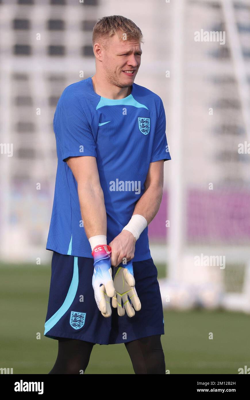 England goalkeeper Aaron Ramsdale during England training session at Al