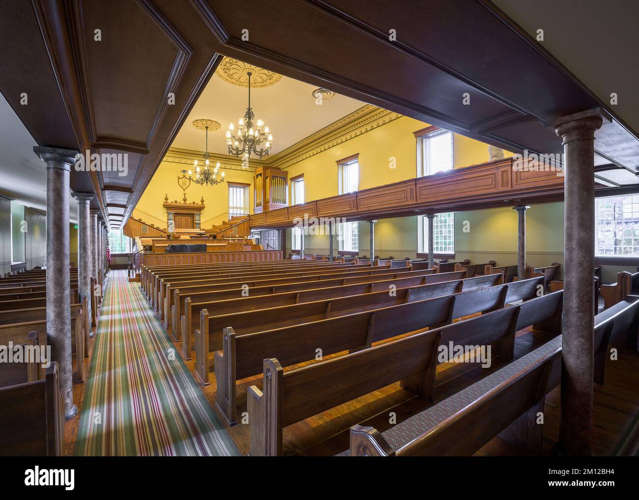 Interior of the historic St. Tabernacle on Main Street in St. Utah Stock Photo