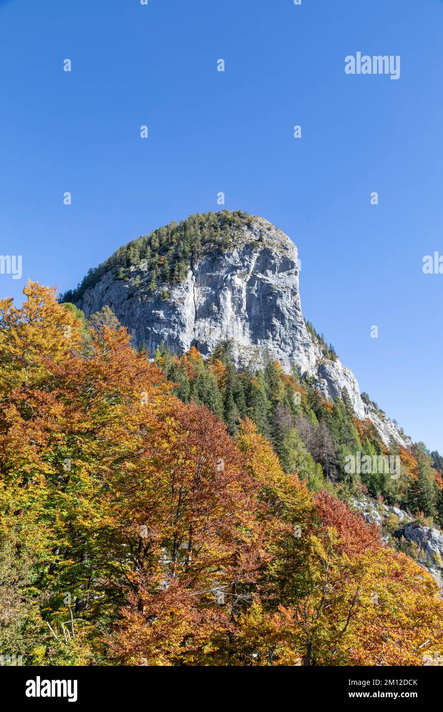 Italy, Friuli Venezia Giulia, Forni di Sopra, Udine. The Clap Varmost, Giogaia del Bivera mountain group, Tagliamento valley Stock Photo