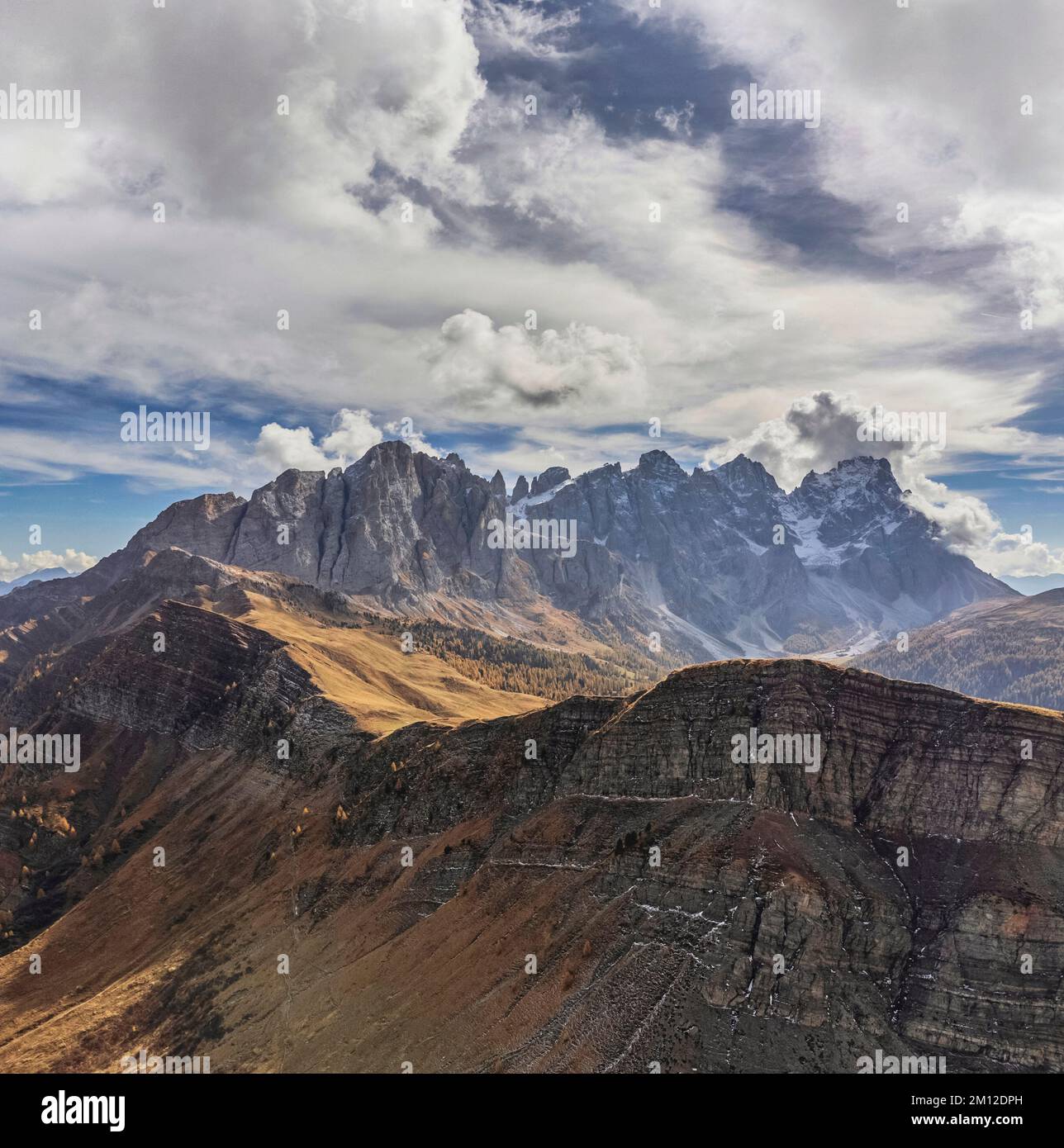 Italy, Trentino Alto Adige, province of Trento. Pale di San Martino / Pala group as seen from Valles pass, Dolomites Stock Photo