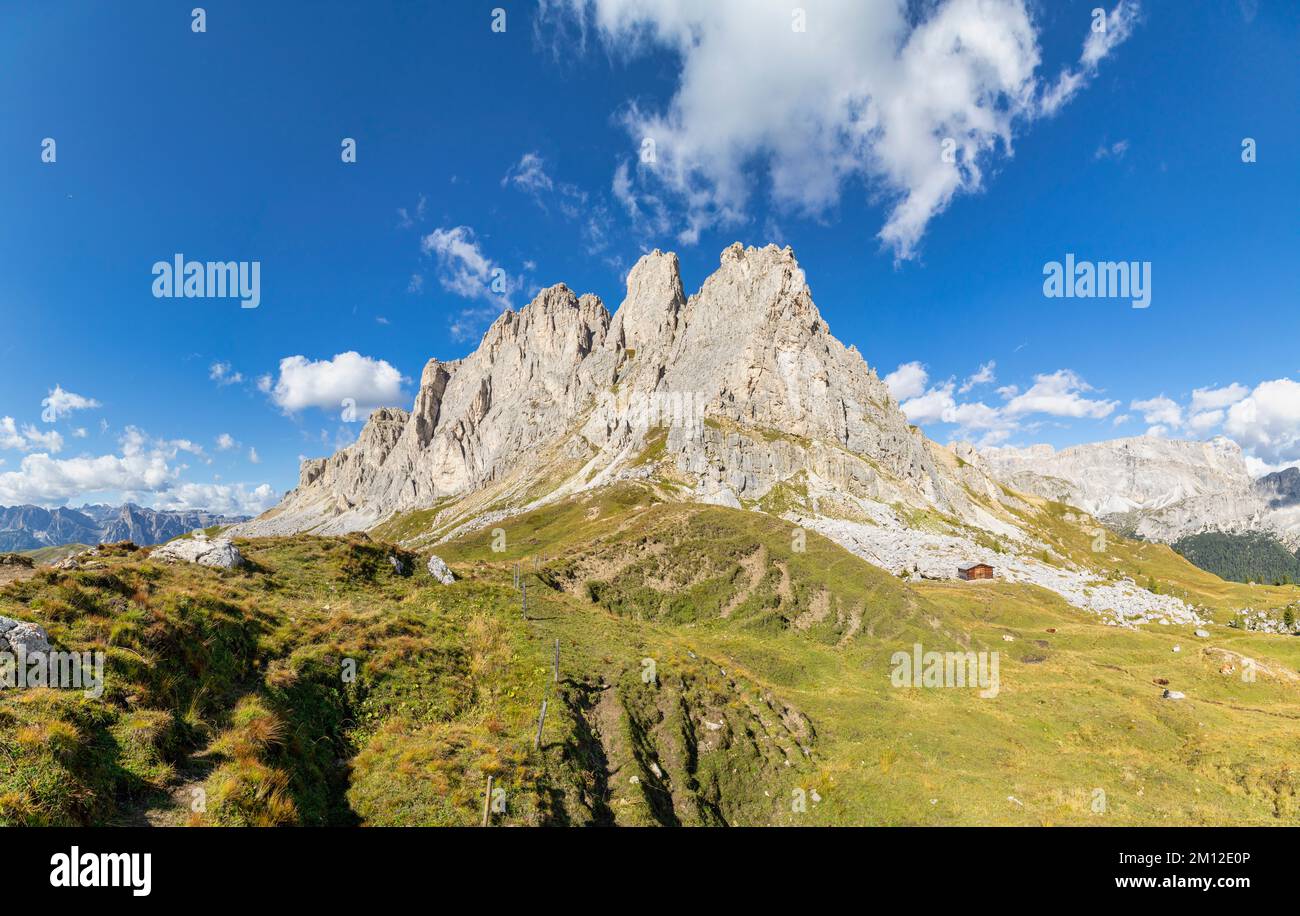 Italy, Veneto, province of Belluno, Livinallongo del Col di Lana. The small Sief bivouac at the foot of the Setsas, Dolomites Stock Photo
