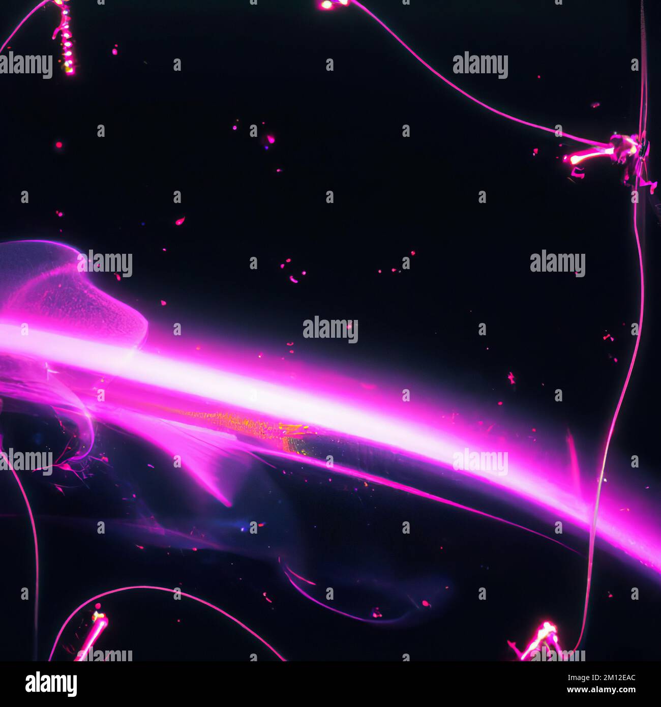 A neon glow shockwave in black background Stock Photo - Alamy