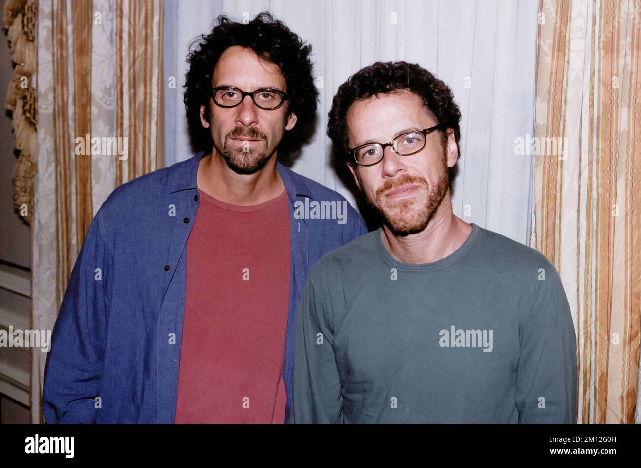 Retro celebrity portraits - Joel Coen, Ethan Coen, at a press