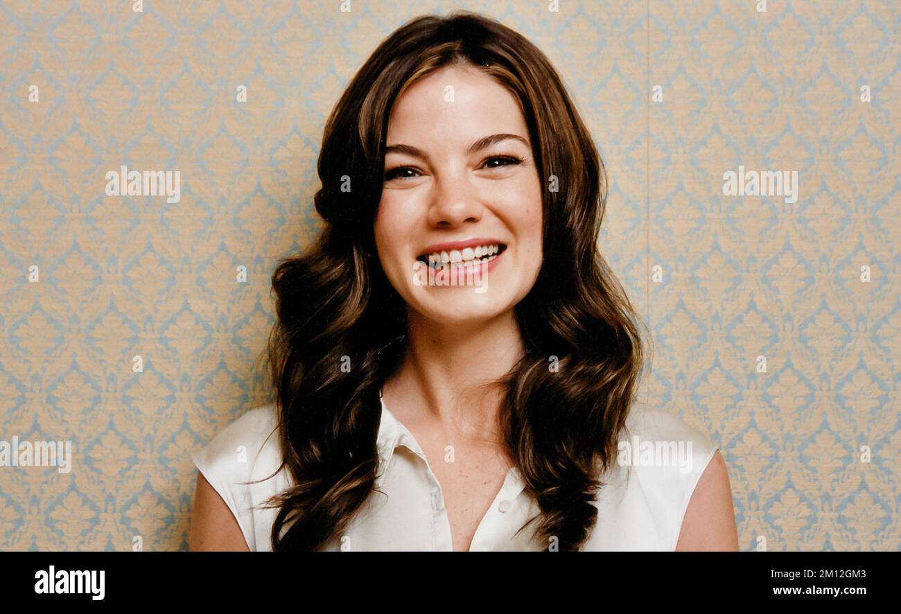 Retro celebrity portraits Michelle Monaghan, at a press conference