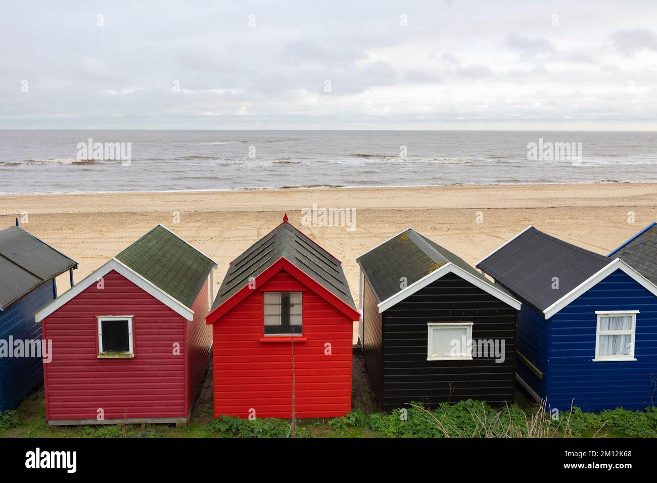 Southwold United Kingdom 23, November 2022 Colourful Beach huts in