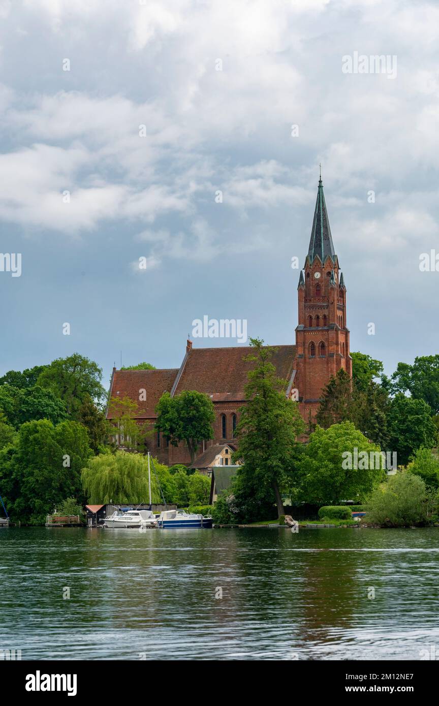 Germany, Baltic Sea, Mecklenburg-Western Pomerania, Mecklenburg Lake District, Röbel/Müritz, Tempelberg, St. Mary's Parish Church Stock Photo