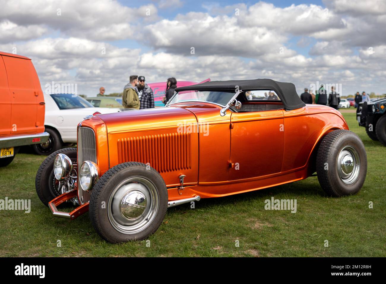 1932 Ford Model 18 Hot rod ‘904 YUU’ on display at the October Scramble held at the Bicester Heritage Centre on the 9th October 2022. Stock Photo