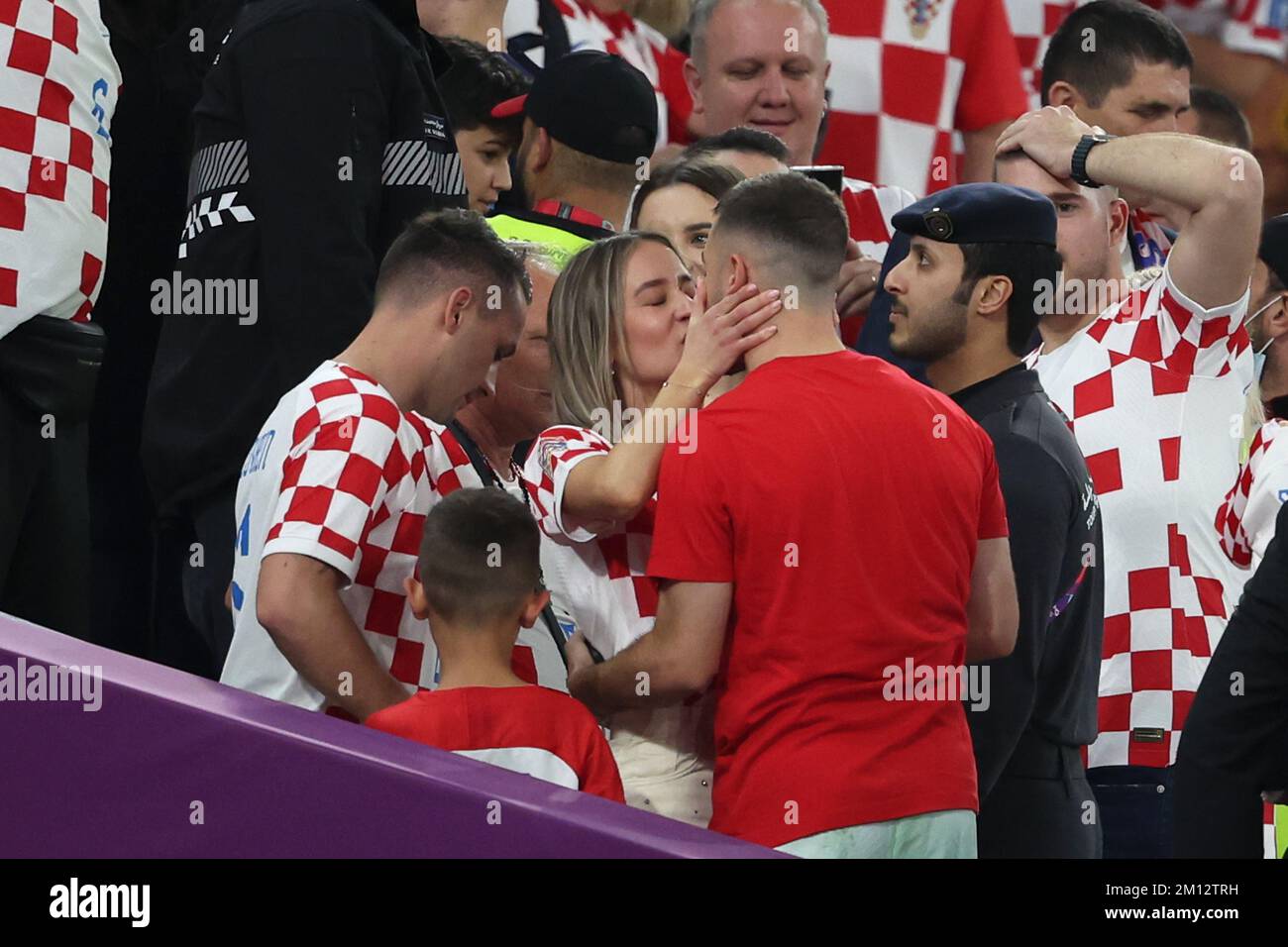 AL RAYYAN, QATAR DECEMBER 09 Croatian football fans celebrating after Croatia won the FIFA