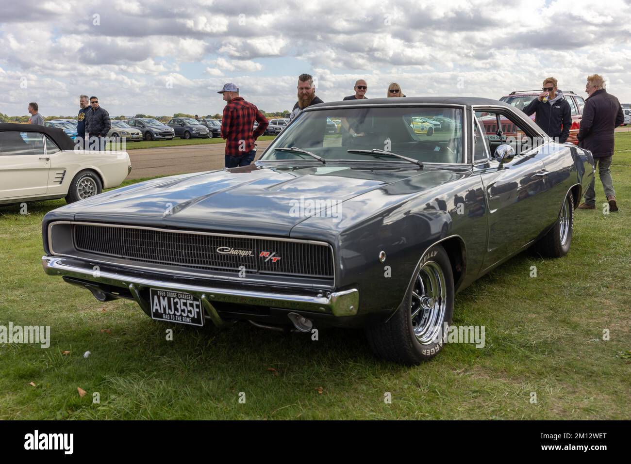 1969 Dodge Charger R/T ‘AMJ 355F’ on display at the October Scramble held at the Bicester Heritage Centre on the 9th October 2022. Stock Photo