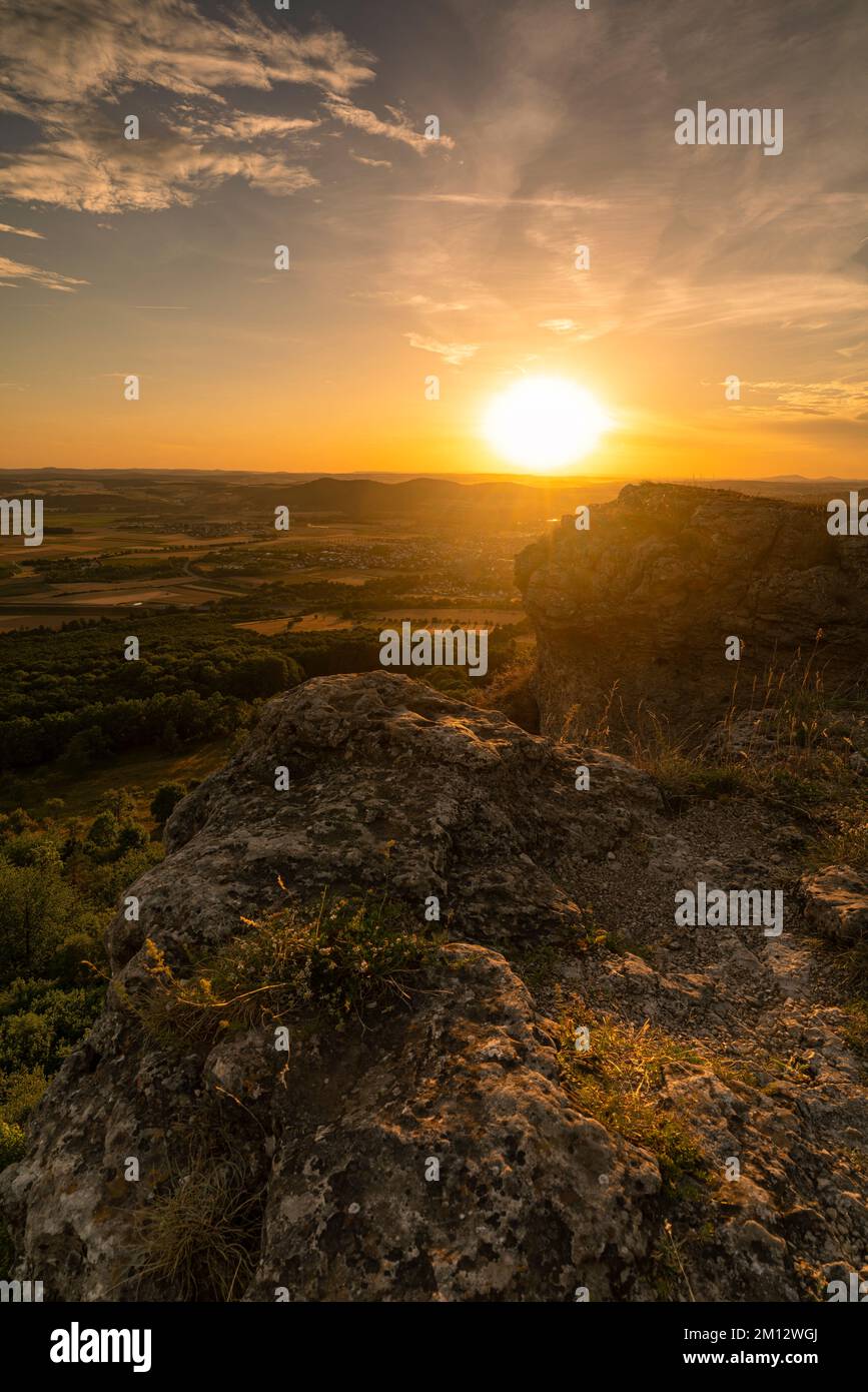 Sunset Over The Staffelberg Near Bad Staffelstein, District Lichtenfels